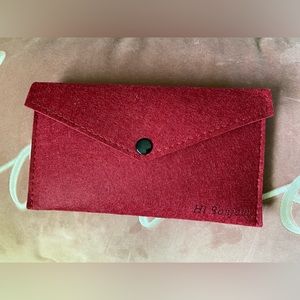 Red NWOT Felt Sheet Purse with Front Snap Button